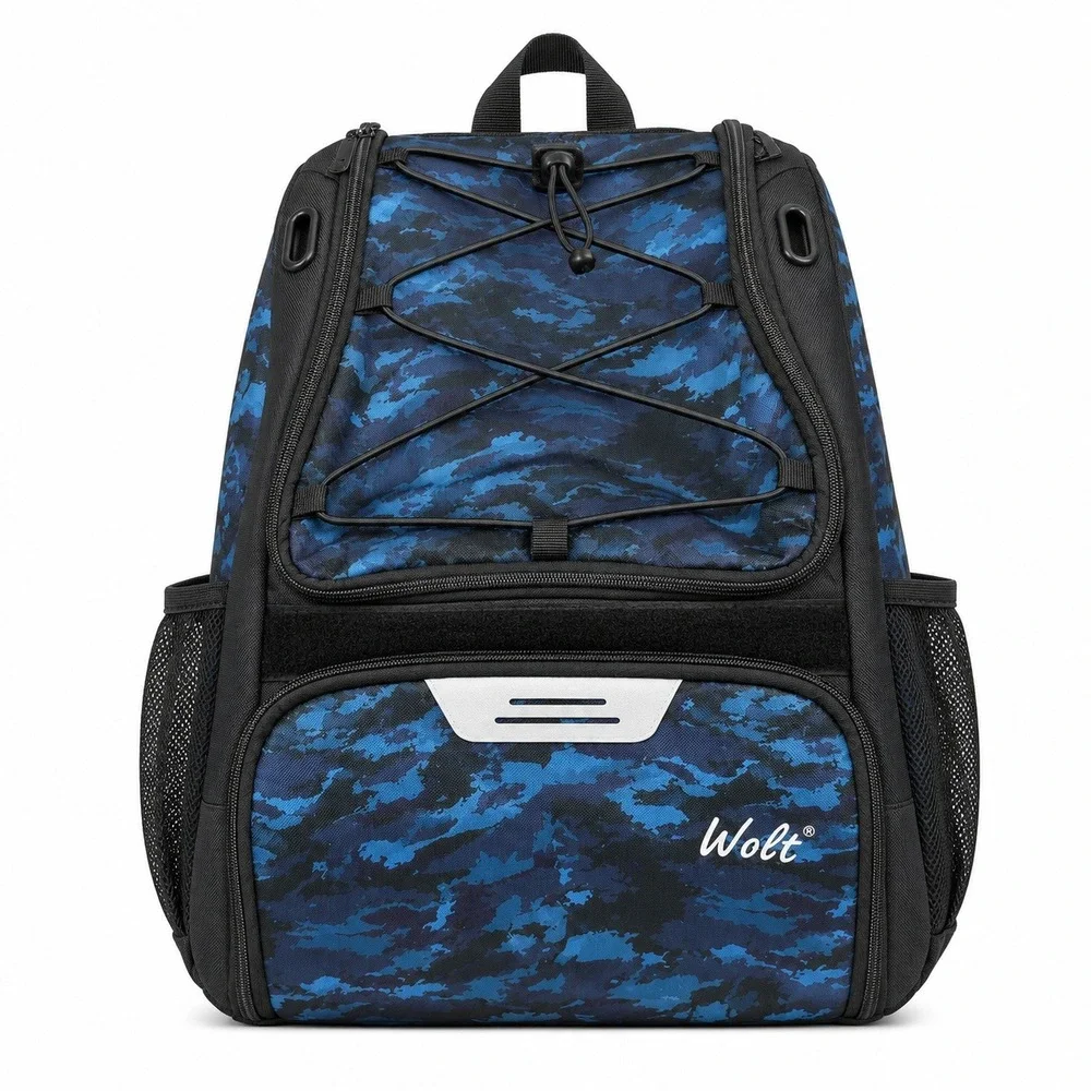 Wolt Backpack Unisex Large Blue Camo Good Condition Tactical Sporty Gym Bag